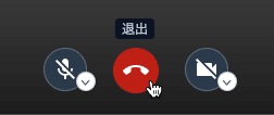 画面下部にある赤い退出ボタンで会議の退出が可能