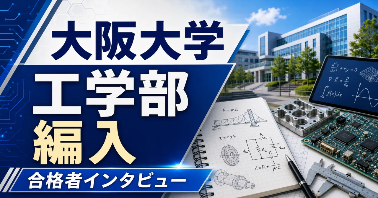 大阪大学工学部3年次編入の難易度と対策｜合格者が過去問・使用教材を