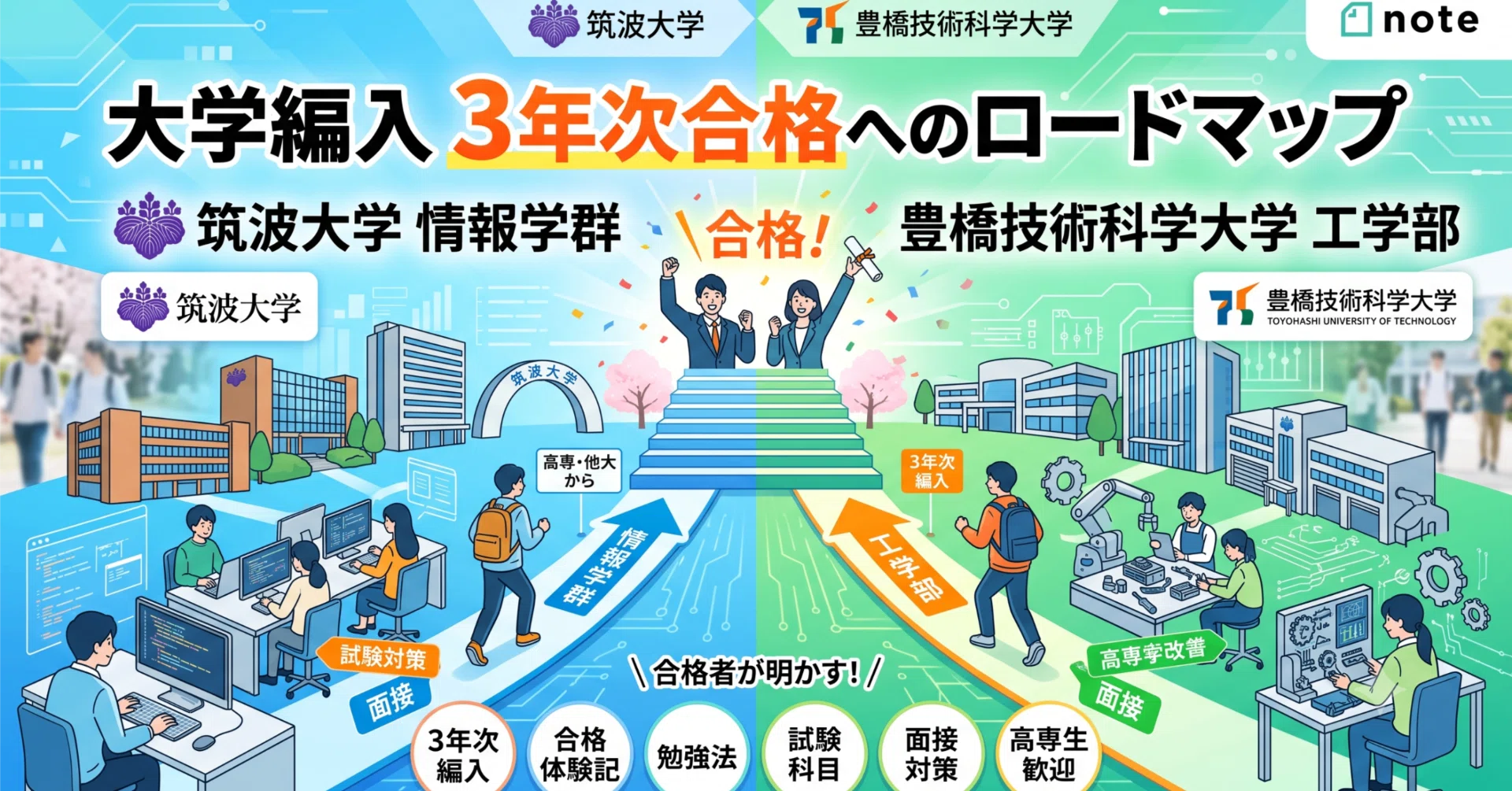 筑波大学 情報学群・豊橋技術科学大学 工学部 3年次編入の難易度と対策