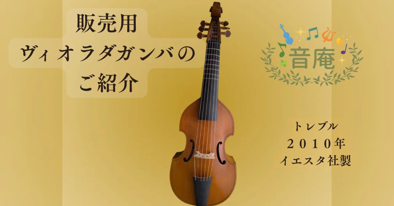 販売楽器のご案内——Iesta社製 トレブルヴィオラダガンバ｜藍原ゆき