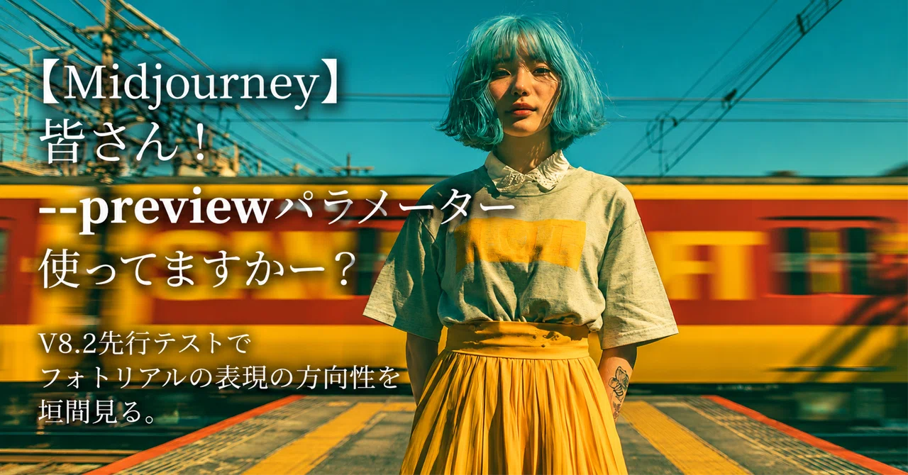 【Midjourney】皆さん！--previewパラメーター使ってますかー？ V8.2先行テストでフォトリアルの表現の方向性を垣間見る。｜tidaa