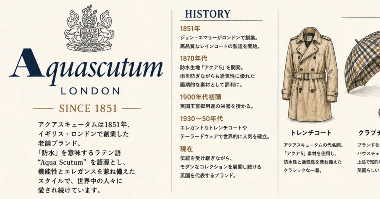 Aquascutum（アクアスキュータム）とは？英国王室も愛した老舗ブランド
