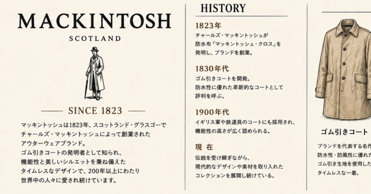 Mackintosh（マッキントッシュ）とは？英国コート文化を築いた伝説的