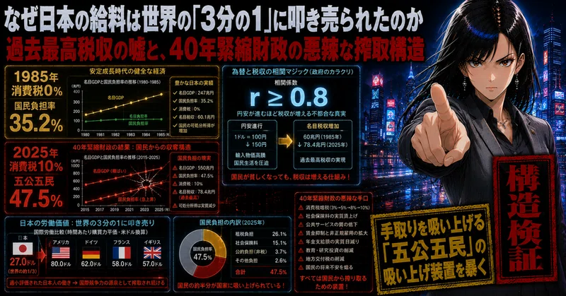 財務省の嘘を暴く！なぜ日本の給料は世界の「3分の1」に叩き売られ、路上に若い女性が立つ貧困国に転落したのか？