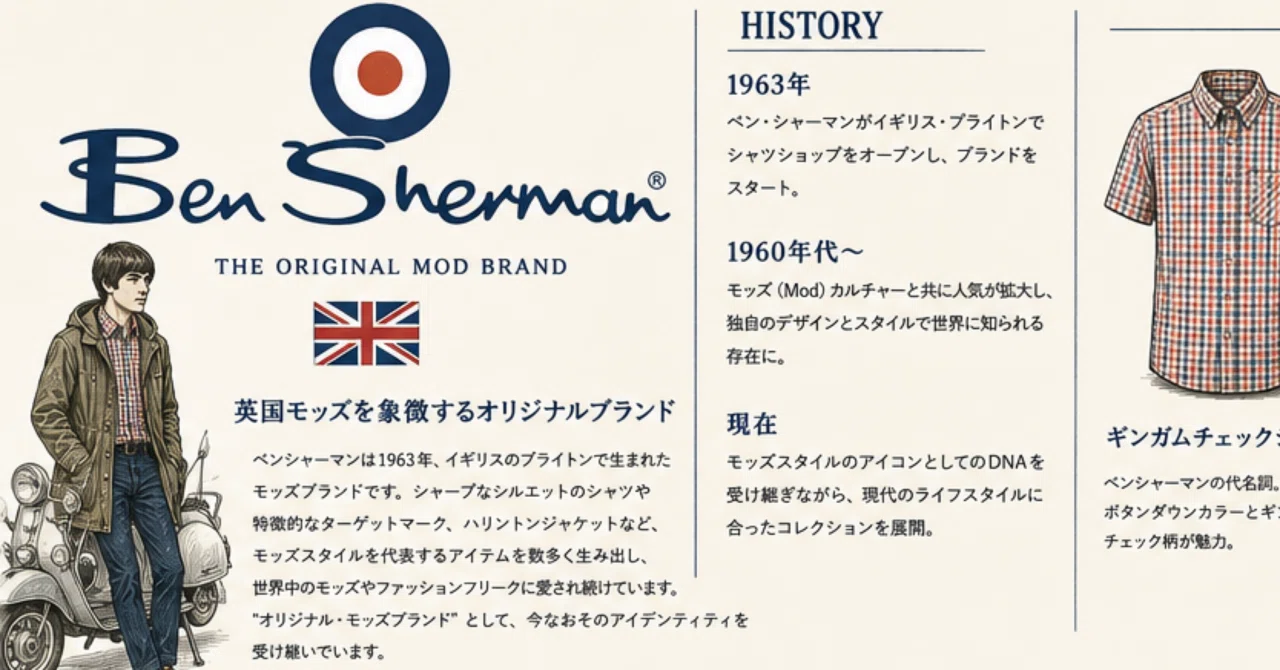 Ben Sherman（ベンシャーマン）とは？モッズカルチャーを象徴する英国