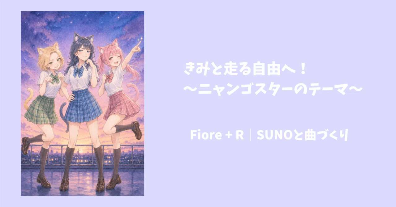 *ニャンごろう* オーダーページ きみと走る自由へ！～ニャンゴスターのテーマ～／Fiore + R｜SUNOと曲