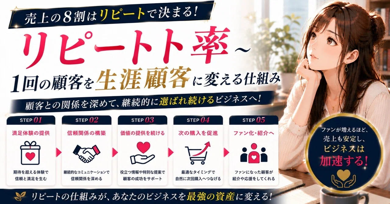 リピート率〜1回の顧客を生涯顧客に変える仕組み〜｜BizHack