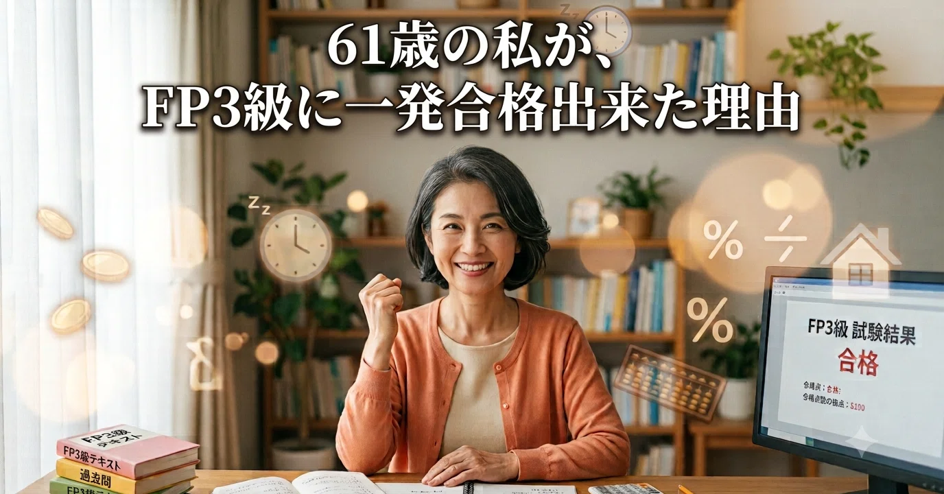 テキスト5分で眠くなっていた61歳の私が、FP3級に一発合格できた理由