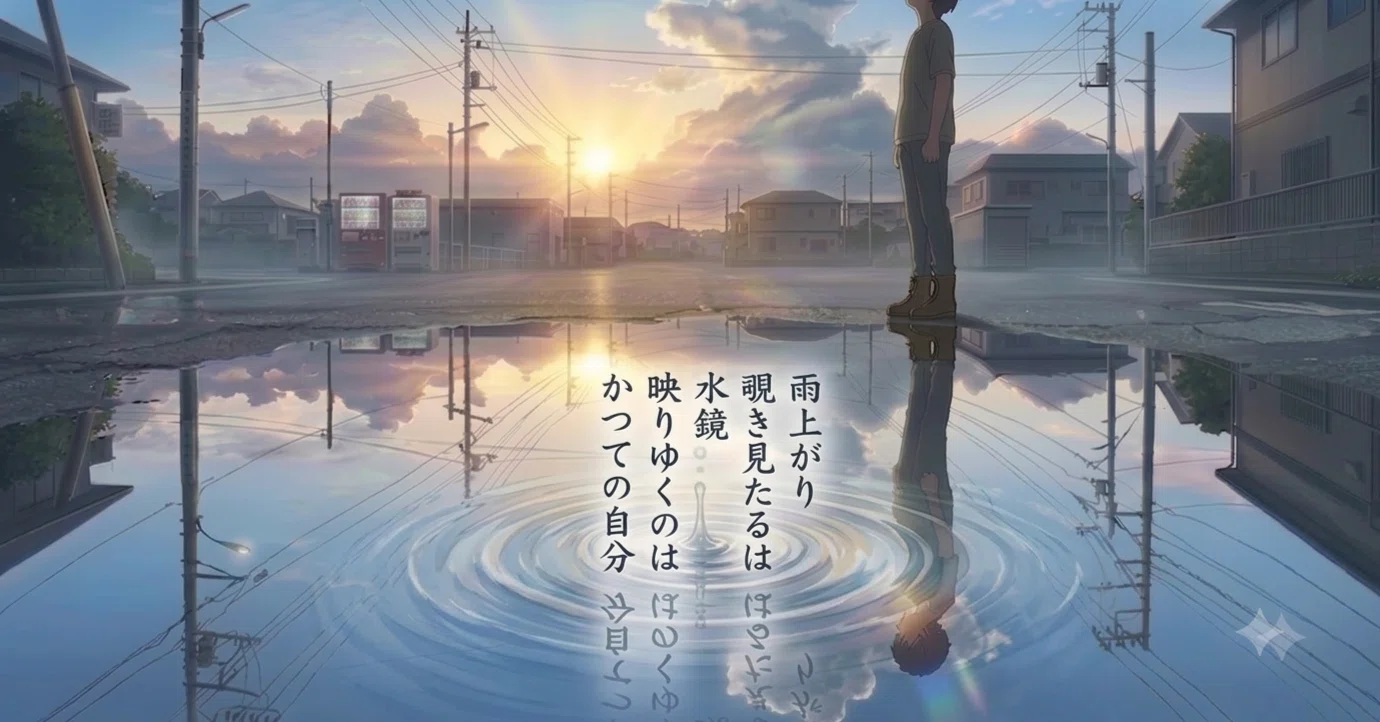 🍀【和歌note】『雨上がりの水たまりには、かつての自分が映っている気