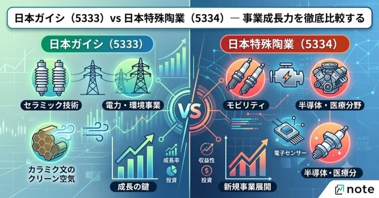 日本ガイシ（5333）vs 日本特殊陶業（5334）— 事業成長力を徹底比較
