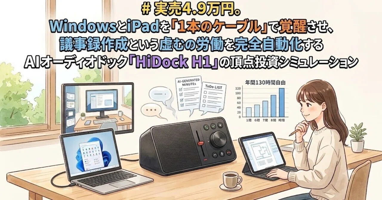実売4.9万円。WindowsとiPadを「1本のケーブル」で覚醒させ、議事録 