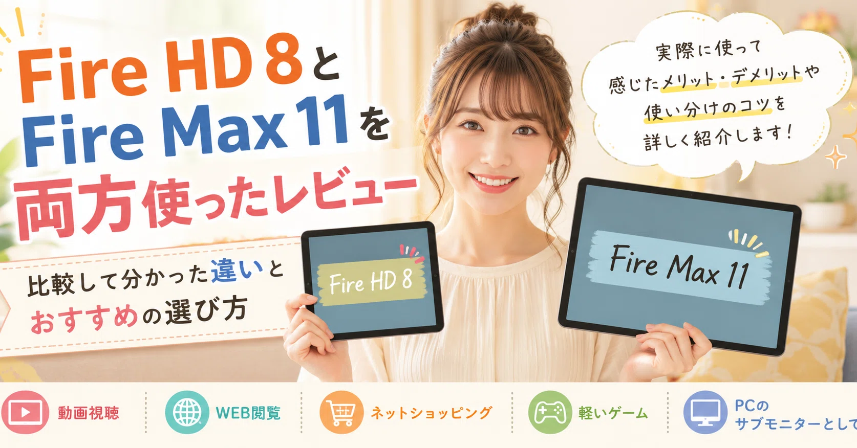 Fire HD 8とFire Max 11を両方使ったレビュー｜比較して分かった違いと