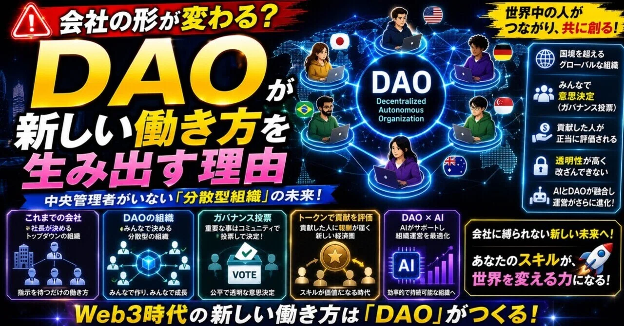 🚨会社は本当に必要なくなる？DAOが「働き方」と「組織の常識」を