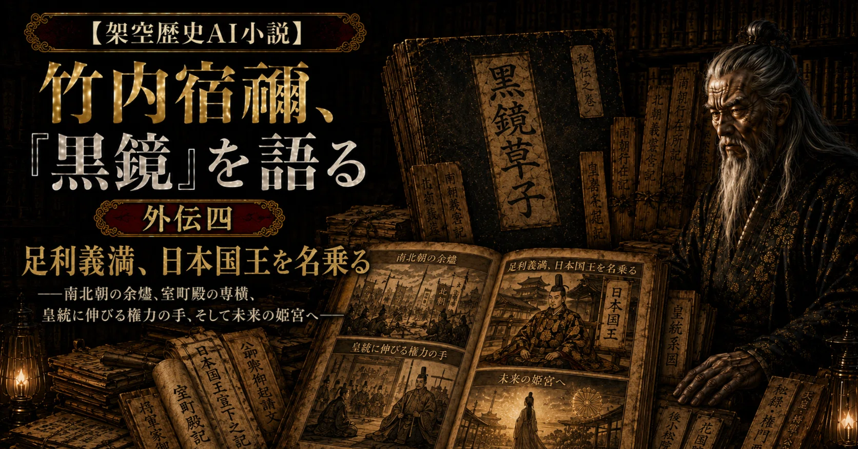 架空歴史AI小説】竹内宿禰、「黒鏡」を語る 外伝四 足利義満、日本国王