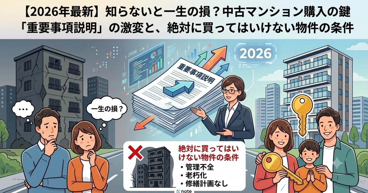 2026年最新】知らないと一生の損？中古マンション購入の鍵「重要事項