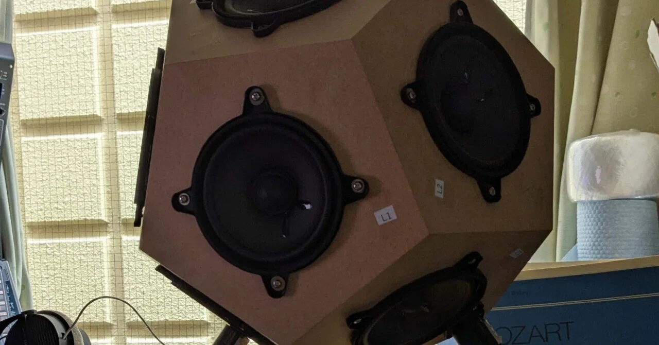 正十二面体スピーカー、大ホール音響特性対応のためのユニット交換