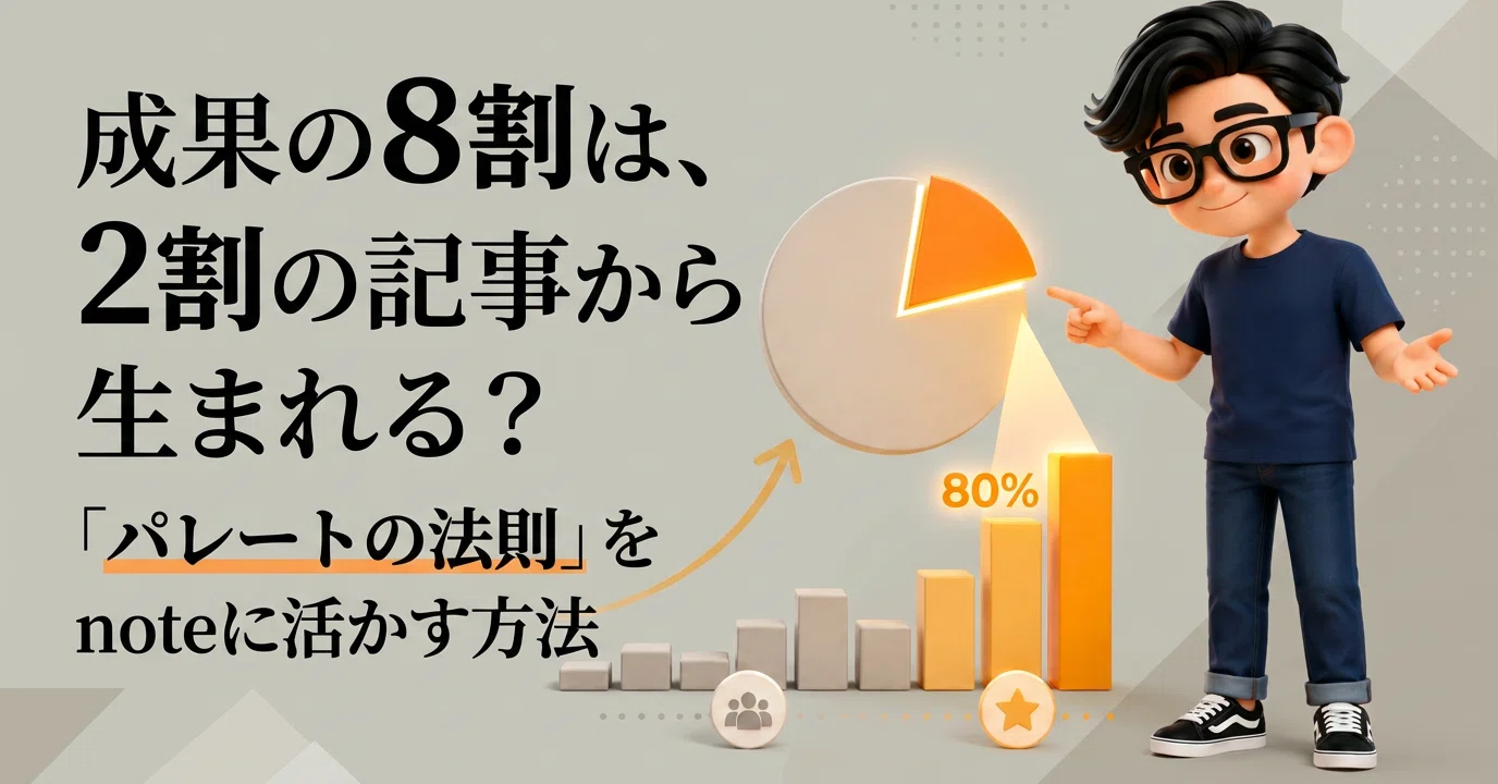成果の8割は、2割の記事から生まれる？「パレートの法則」をnoteに