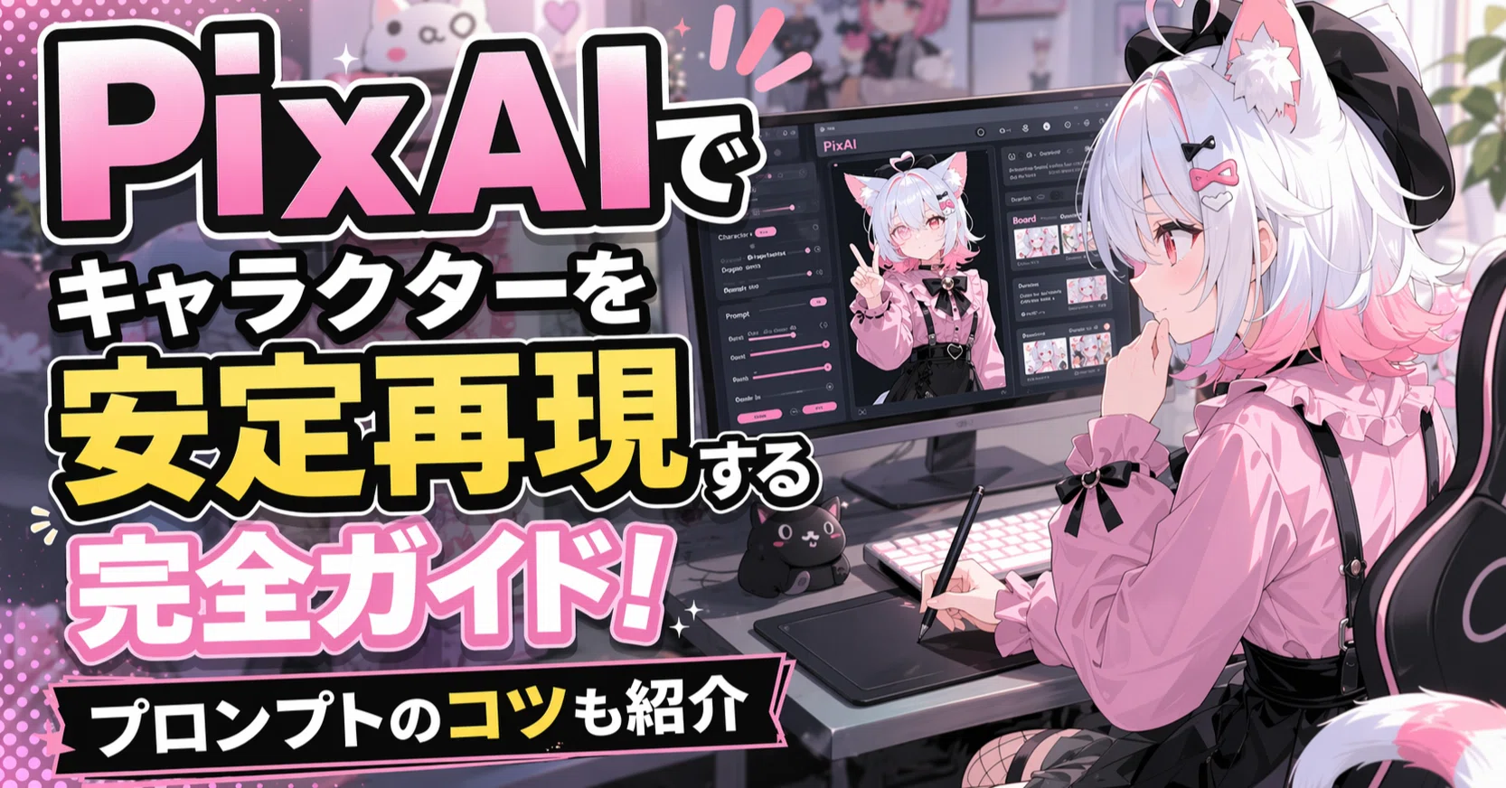 PixAIでキャラクターを安定再現する完全ガイド！プロンプトのコツも
