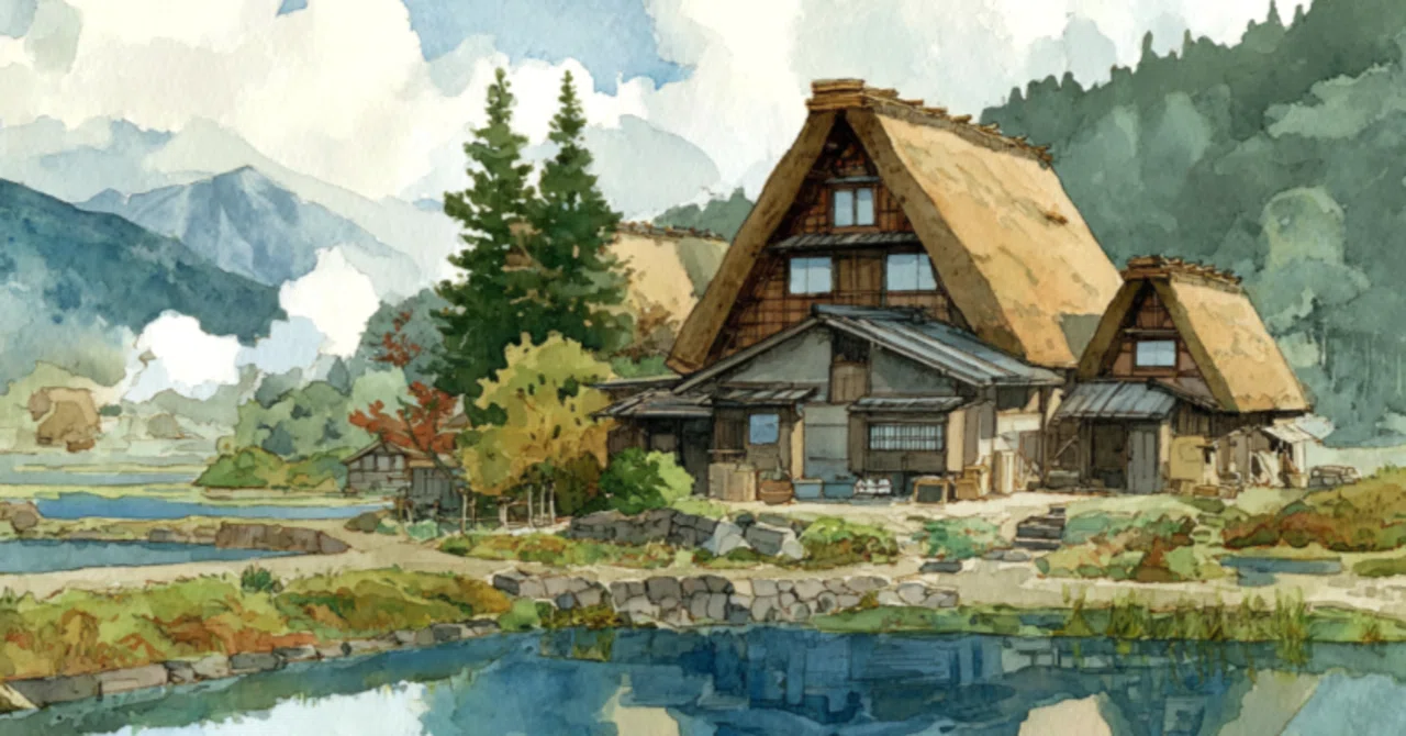 無料のAI画像】時間の流れがとまる里山の風景｜かもめスタジオ