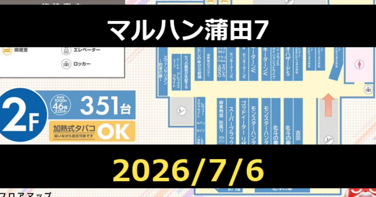 台番号まで出す】マルハン蒲田7 7/6 予想｜スロツモくん【最強AI予想】