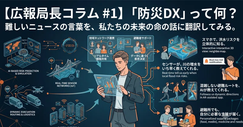 【広報局長コラム #1】「防災DX」って何？ 難しいニュースの言葉を、私たちの未来の命の話に翻訳してみる。