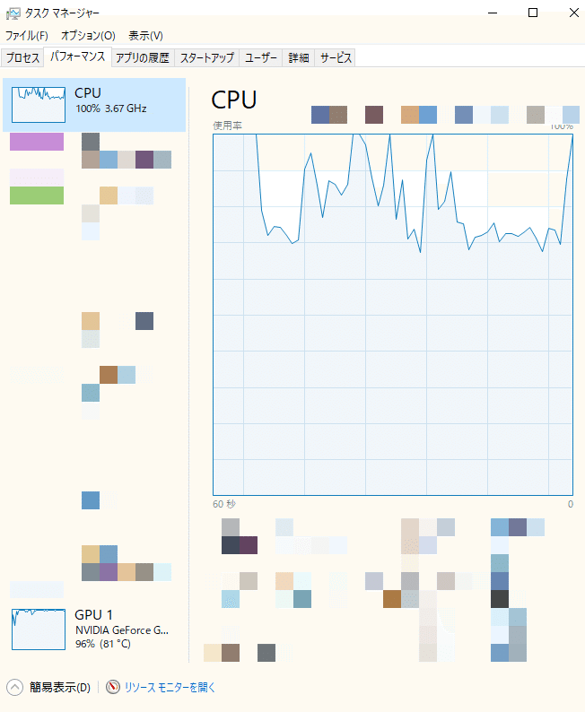タスクマネージャー(ベンチマーク時)(1)