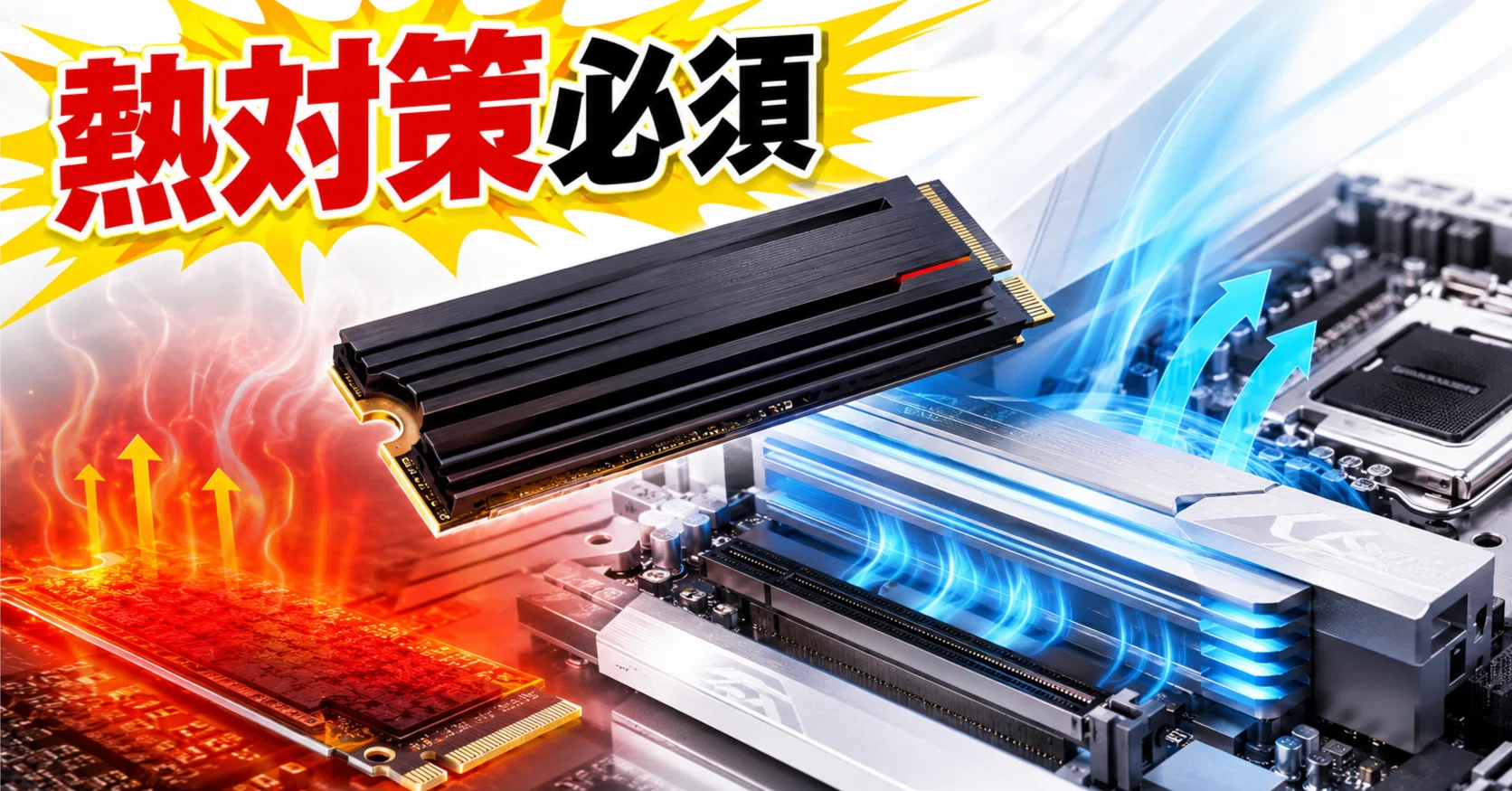PCIe 5.0 SSDの発熱は大丈夫？ヒートシンク・マザーボード冷却の注意点