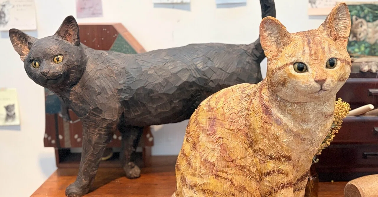 尾道市】名物猫、ついに美術館に入る！「はしもとみお木彫展」｜炊慈