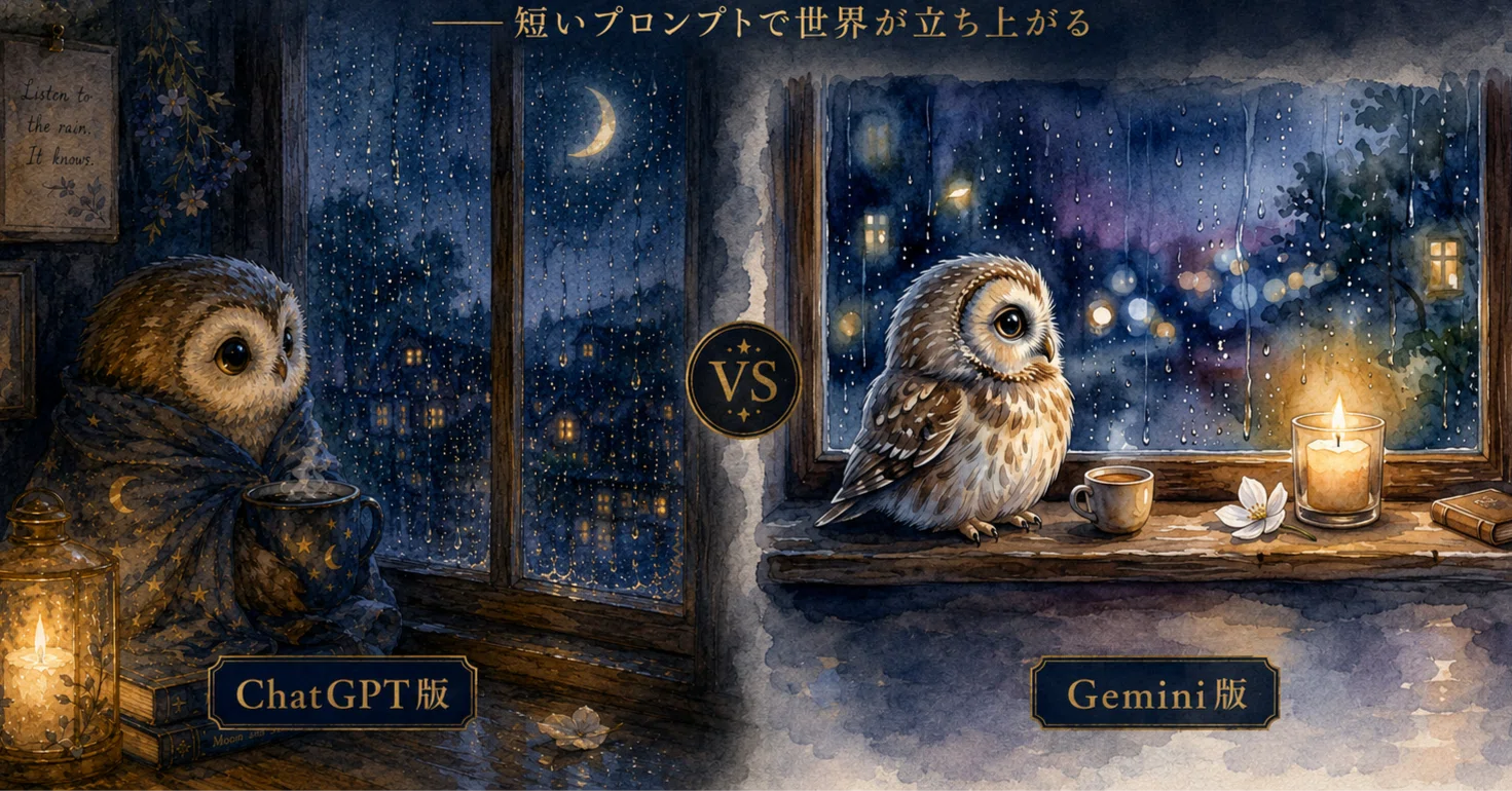 雨の夜のフクロウは、なぜ絵本になったのか――短いプロンプトで世界が