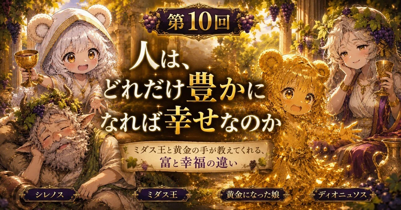 第I部 神々の時代【ギリシア神話 第10回】ミダス王-黄金の手-｜ニコ