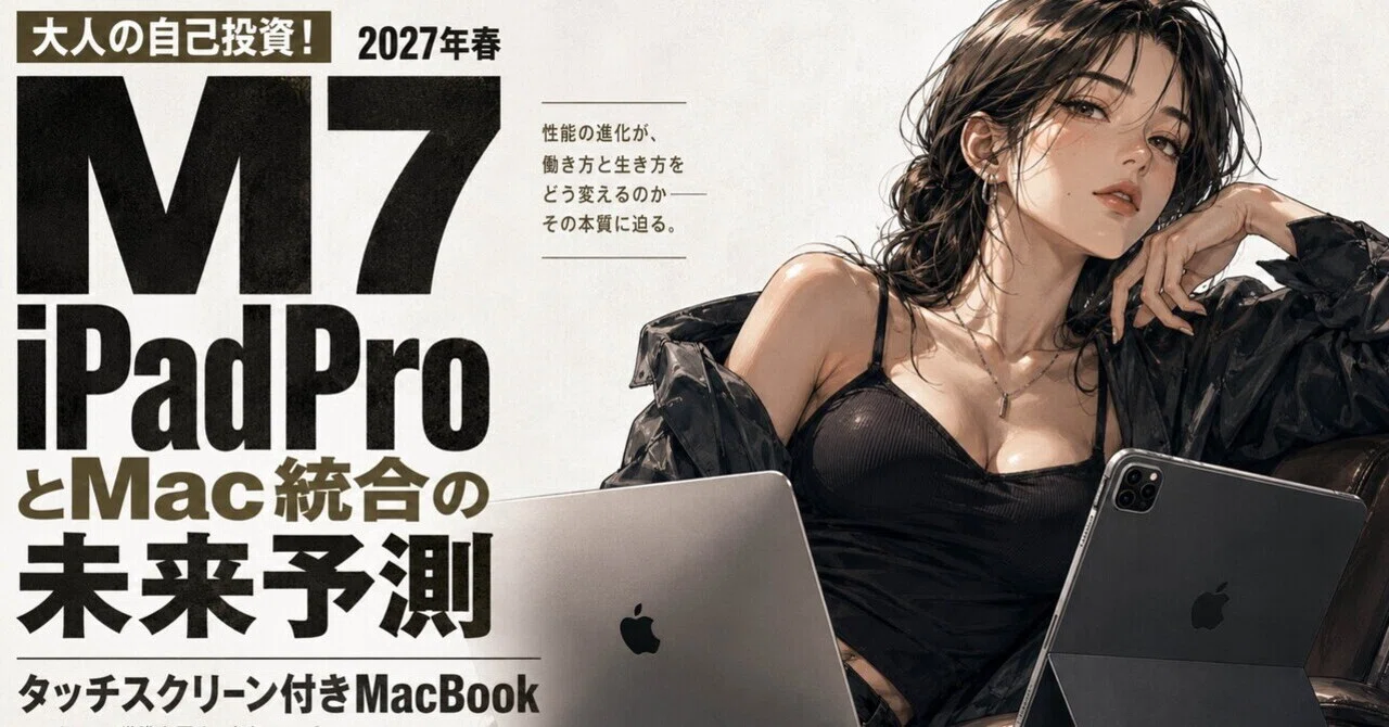 大人の自己投資！2027年春M7チップ搭載iPad ProとMac統合の未来予測