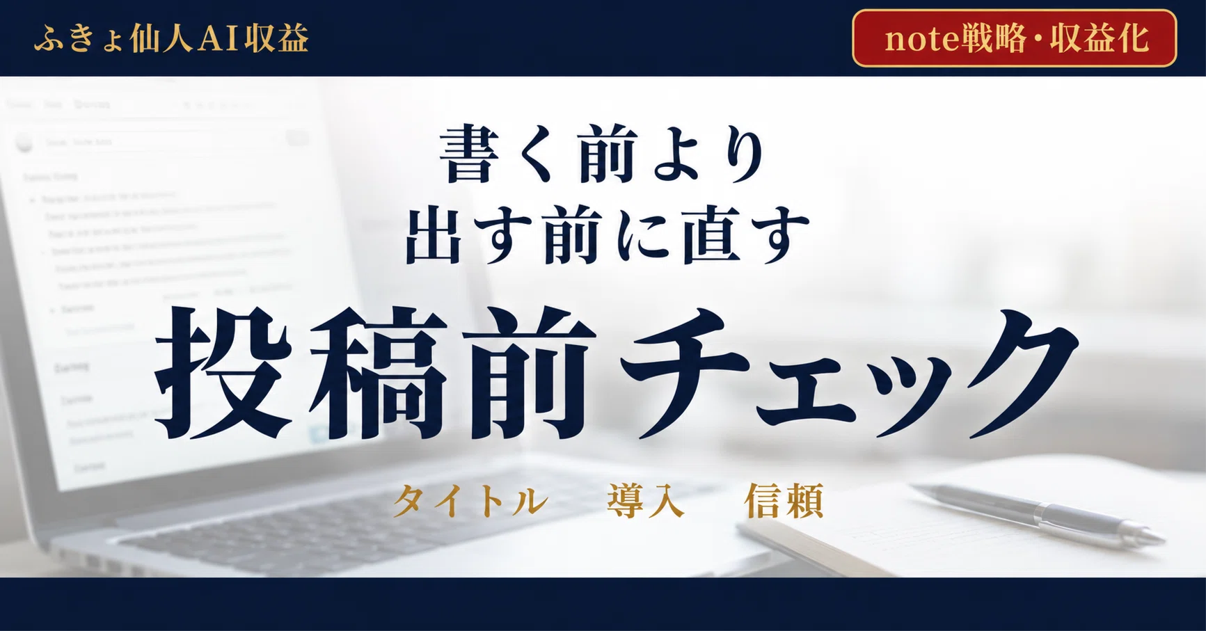 書く前より、出す前に直す｜note記事のタイトル・導入・信頼を整える 
