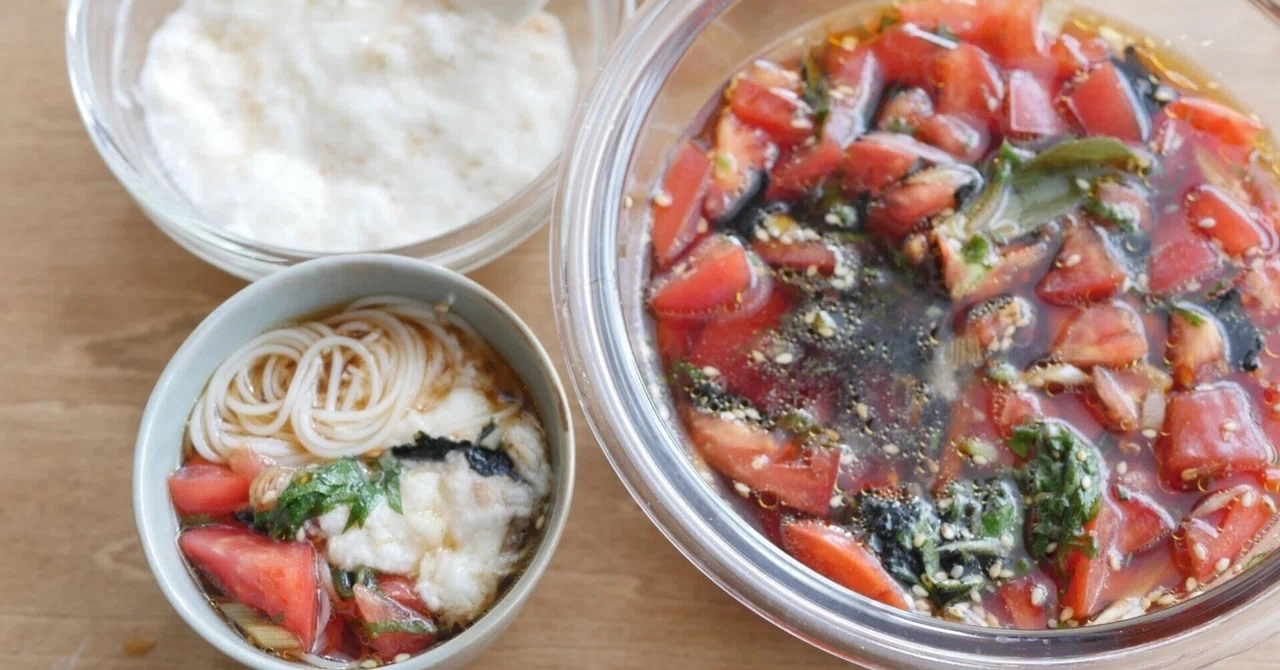 夏のそうめんは、この一択。「トマトだれそうめん」
