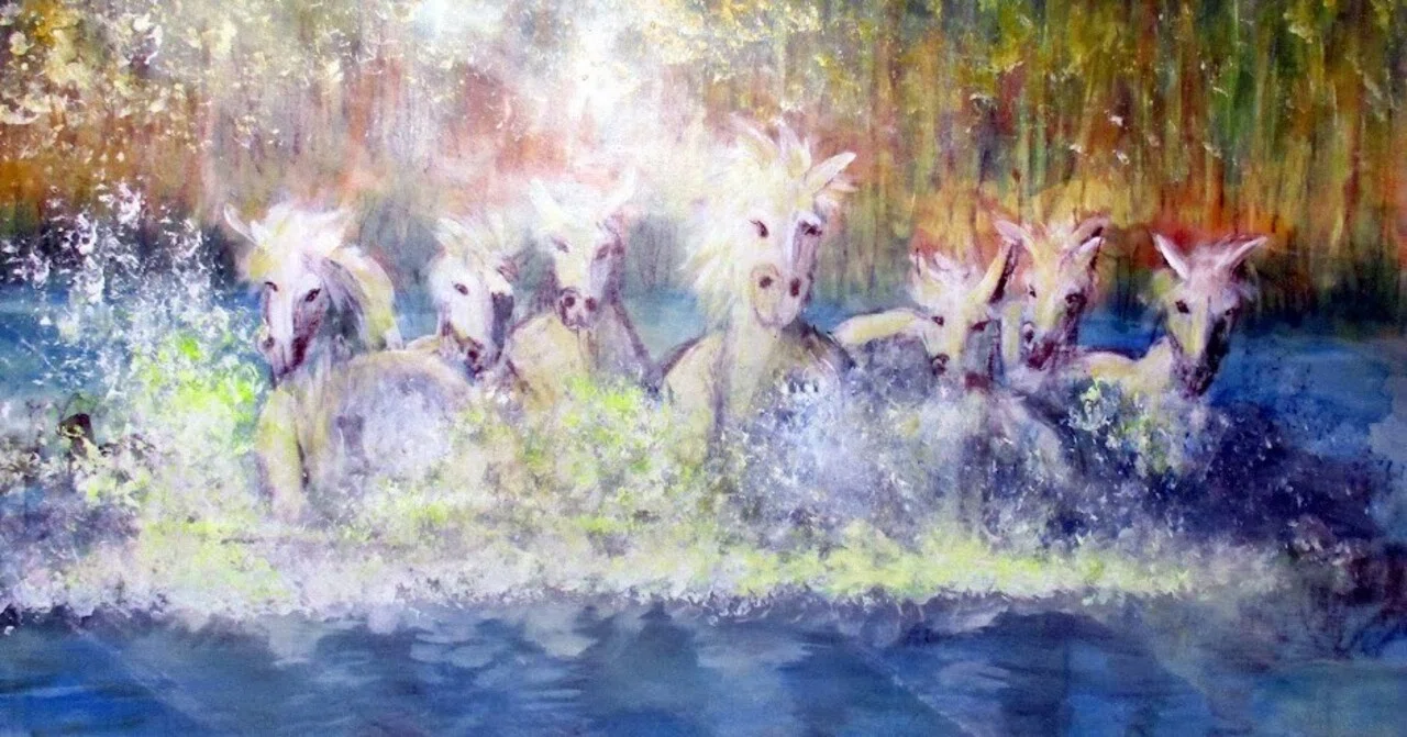 光のなかを突っ切る7頭の白馬｜あの日の記憶を描く画家 Yoshibo