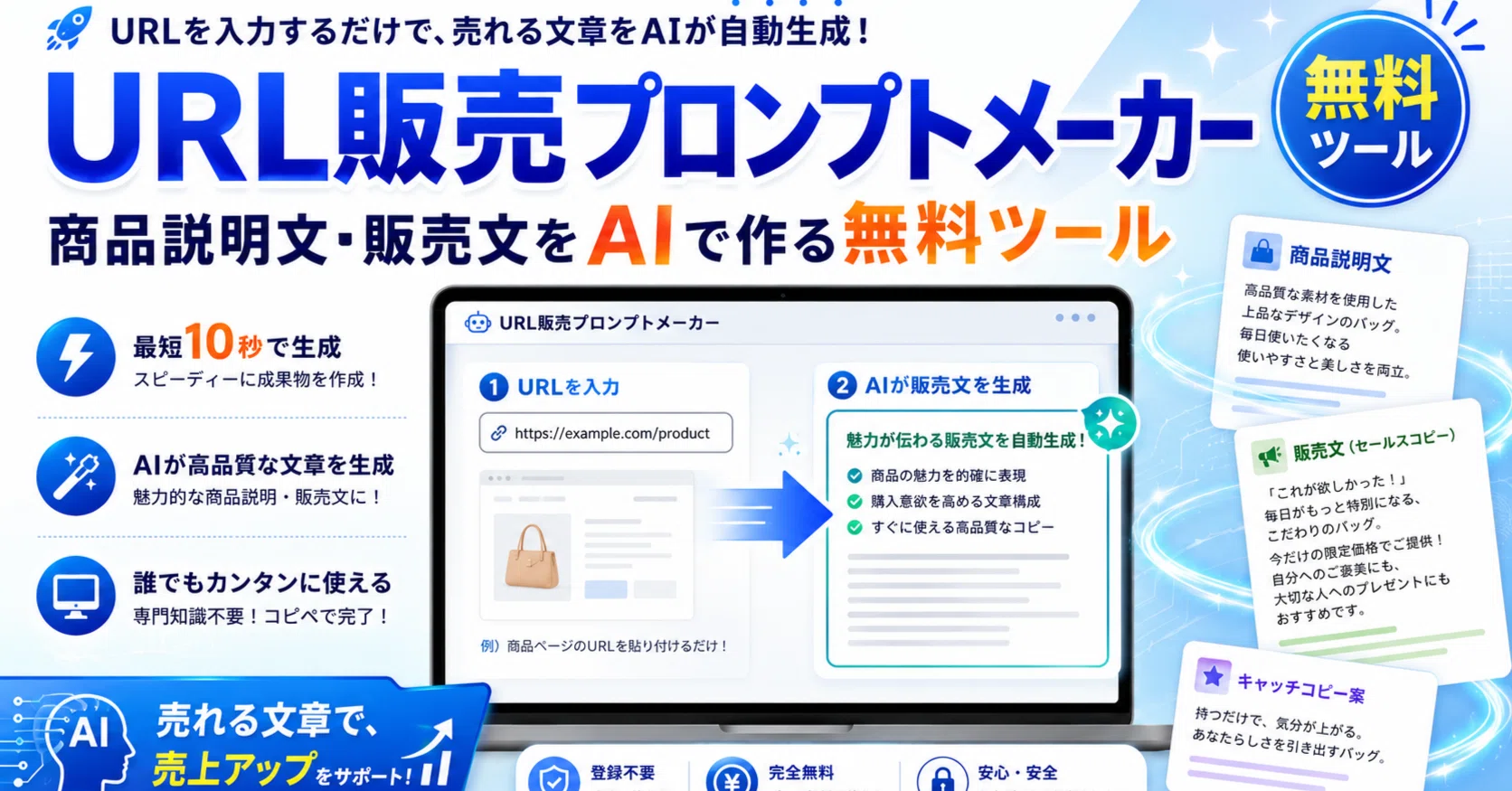 URLを入れるだけで商品説明文が完成する｜AI販売プロンプトメーカーで