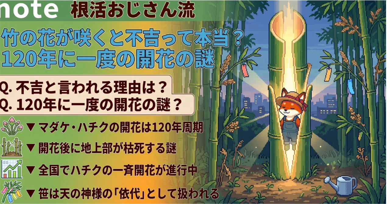 竹の花が咲くと不吉って本当？120年に一度の開花の謎と、七夕に笹を