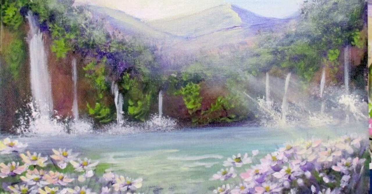 輝くあさのひかりと滝のしぶき｜あの日の記憶を描く画家 Yoshibo