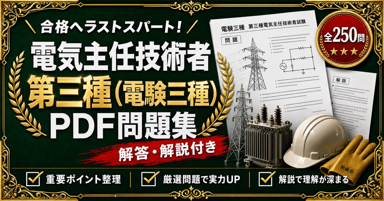 電験三種（第三種電気主任技術者）】4科目対策 PDF問題集 全250問＋