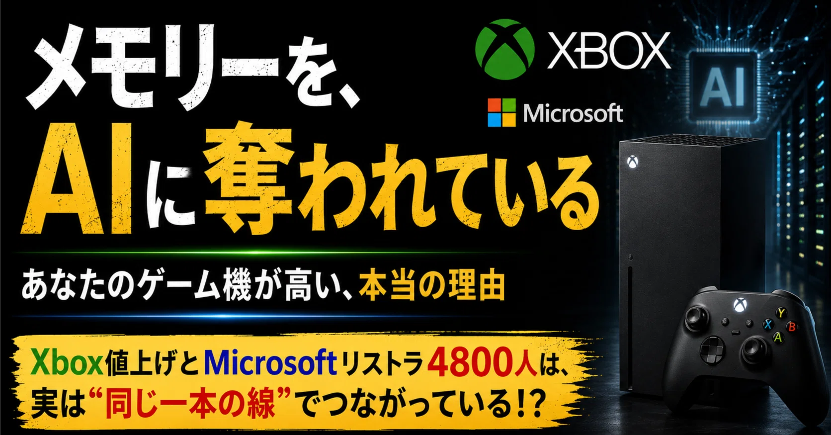 Xbox値上げとMicrosoftリストラ4800人は、実は