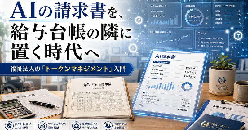 AIの請求書を、給与台帳の隣に置く時代へ──福祉法人の「トークンマネジメント」入門 eyecatch