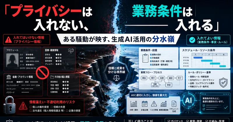 「プライバシーは入れない、業務条件は入れる」──ある騒動が映す、生成AI活用の分水嶺 eyecatch