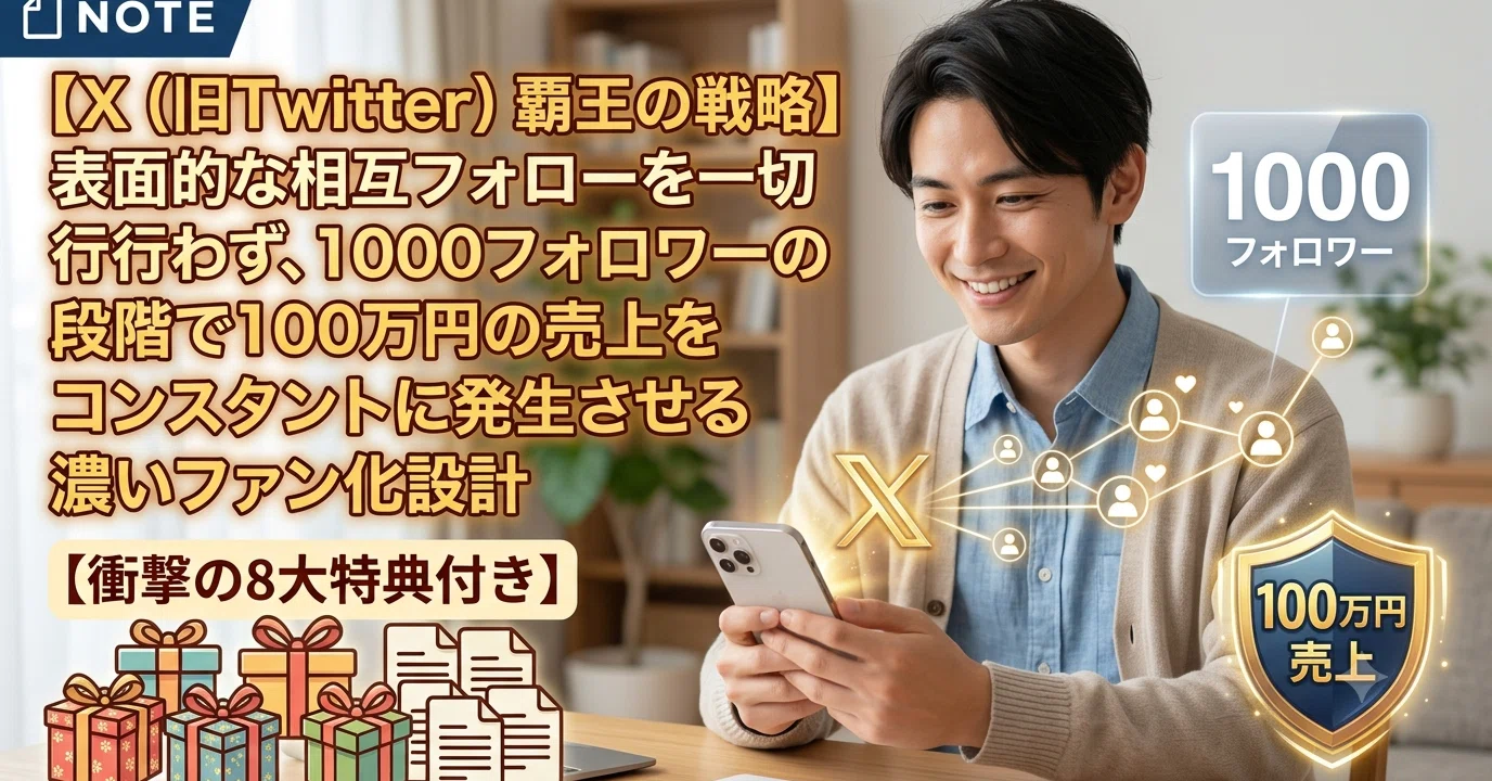 X（旧Twitter）覇王の戦略】表面的な相互フォローを一切行わず、1000