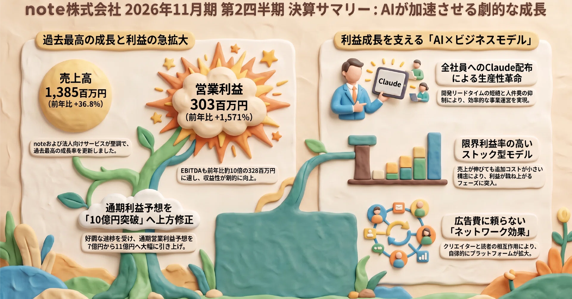 note さん、2026年11月期第2四半期決算をちょこっと眺めてみました