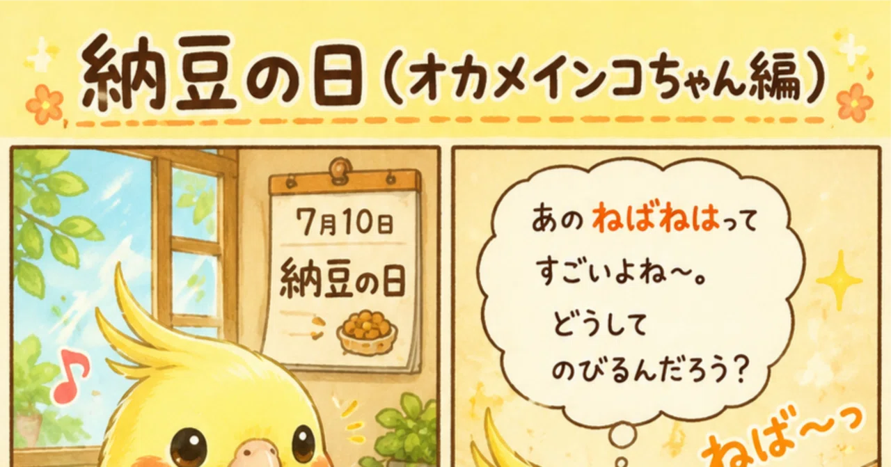 □納豆の日（オカメインコちゃん編）｜アルフォード＠社会福祉士