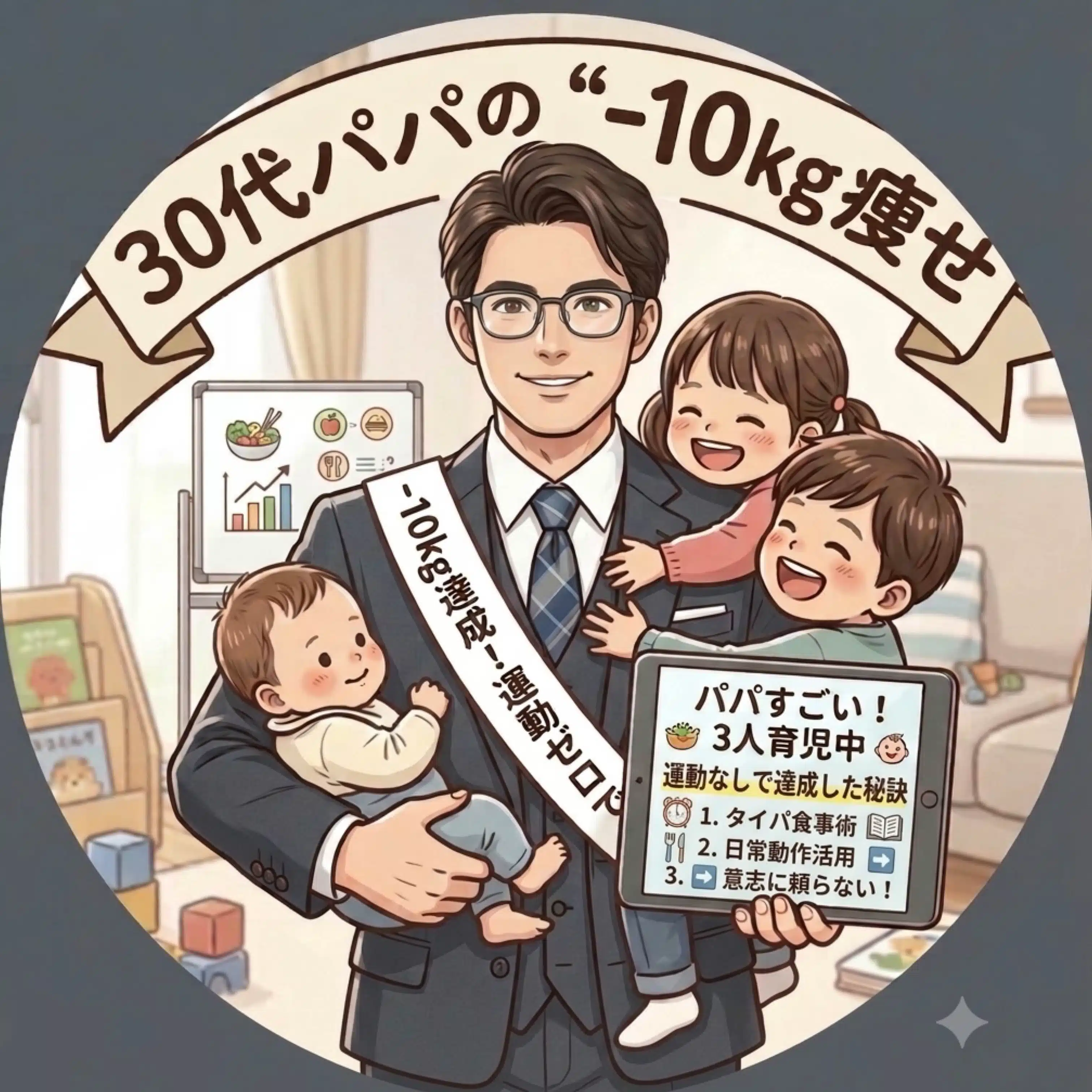 三児のパパ｜運動ゼロのタイパダイエット