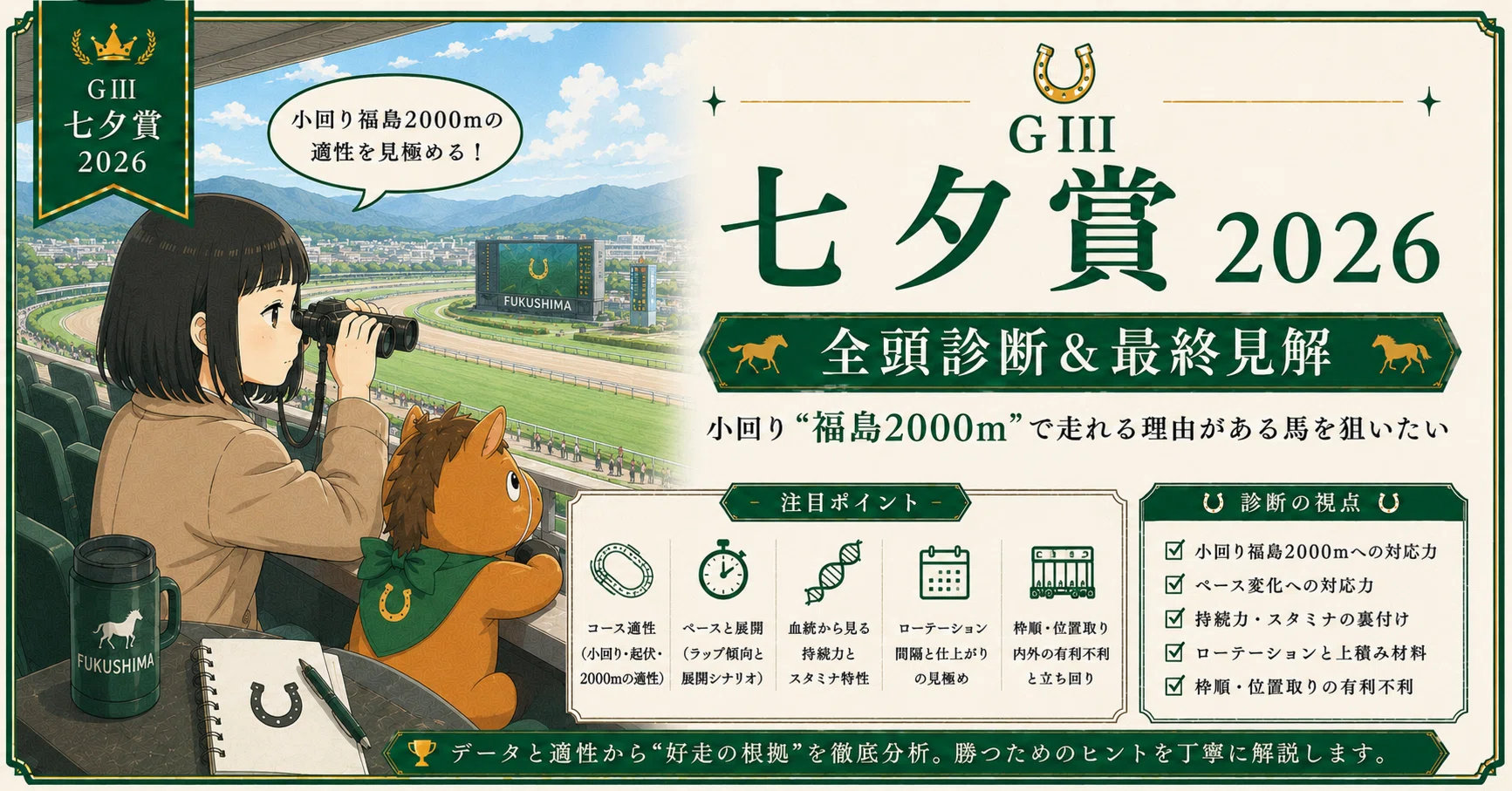 JRA 福島競馬場 ラジオNIKKEI賞 記念品 だるま　七夕賞２個セット レース回顧あり！】｜GⅢ 七夕賞2026 全頭診断＆最終見解｜「小回り