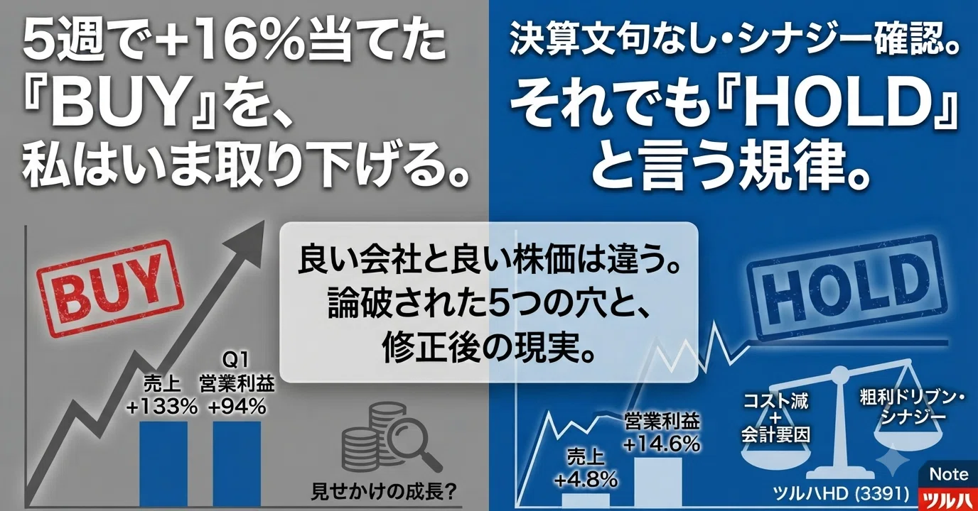 前回BUYは的中した。だからこそ、いま『HOLD』と言わねばならない 