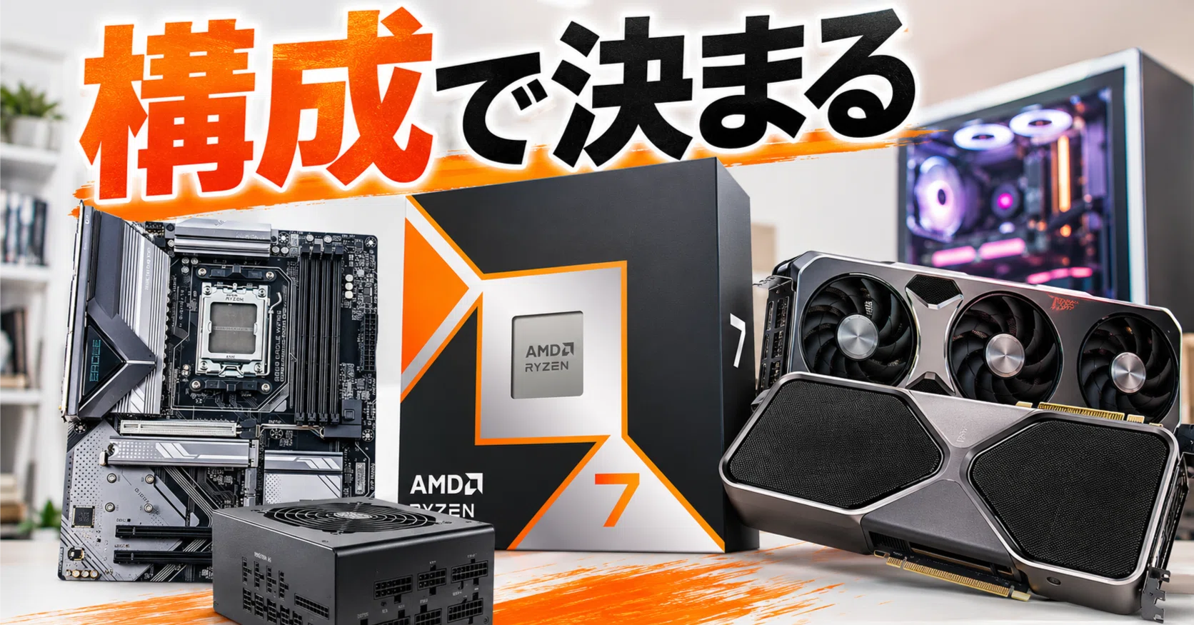 Ryzen 7 9850X3Dで自作PCを組むなら？GPU・マザーボード・電源の選び方