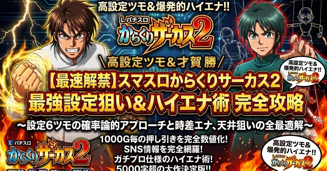 最速解禁】スマスロからくりサーカス2 完全攻略究極攻略note 〜設定6を
