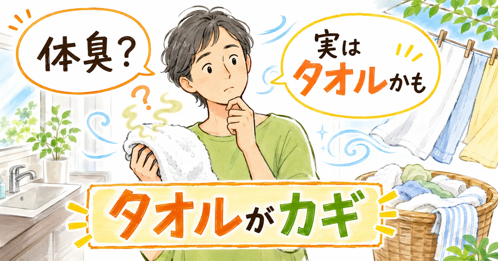 その体臭っぽいニオイ、実はタオルのせいかもしれません｜かみしん